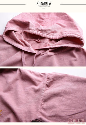 2017原创女装潮牌 纯棉五分袖连帽卫衣工厂批发指南